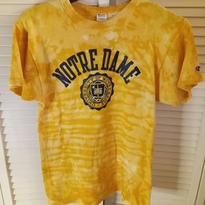 Rare 80's Champion x HTV Notre Dame bleach dye single stitch t shirt